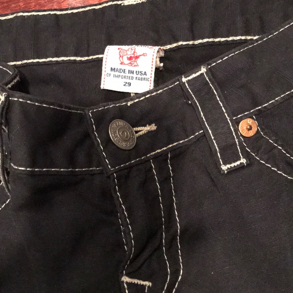 True religion jeans!!  Black stitched size 29